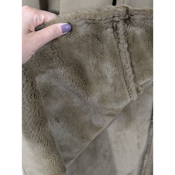 Lauren Ralph Lauren Faux Sherpa Suede Double Breasted Coat Long Heavy Sz 2XL - Picture 13 of 16